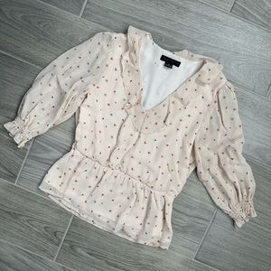 Floral Blouse with Waistline